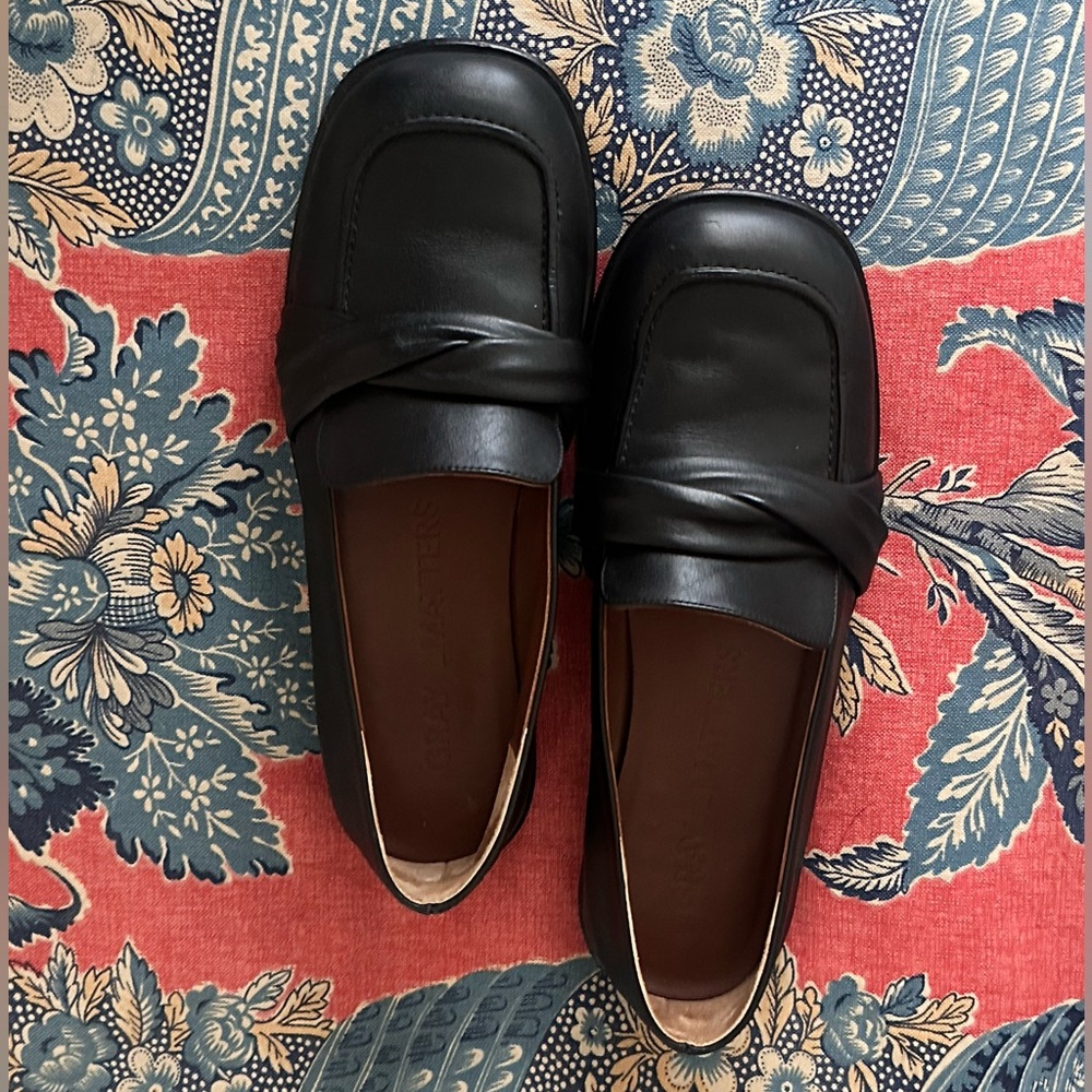 Gray Matters Black Leather Loafers